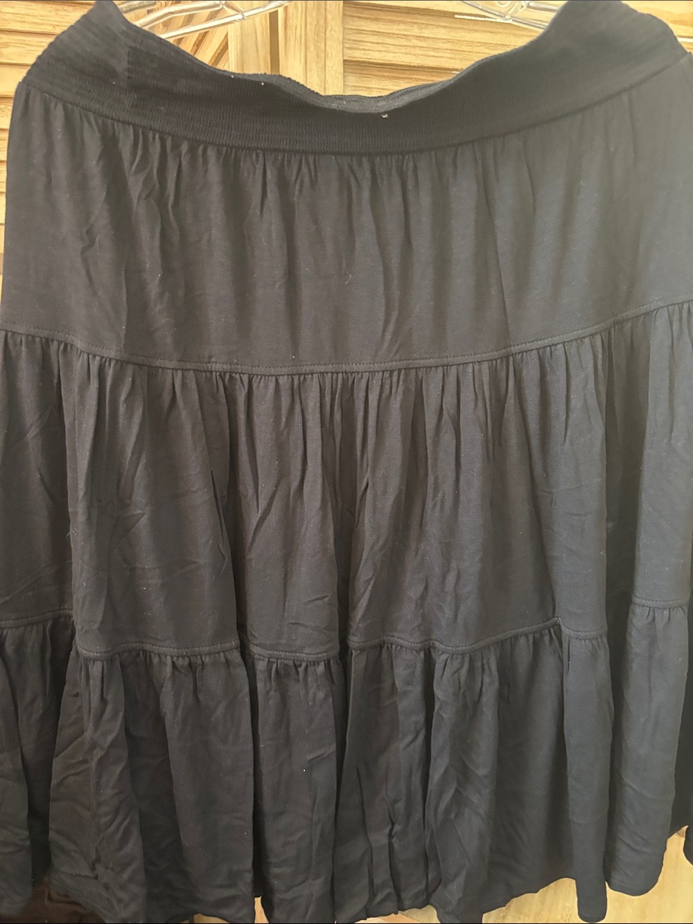 St. John's Bay Black Tiered A-Line Skirt Petite Medium
